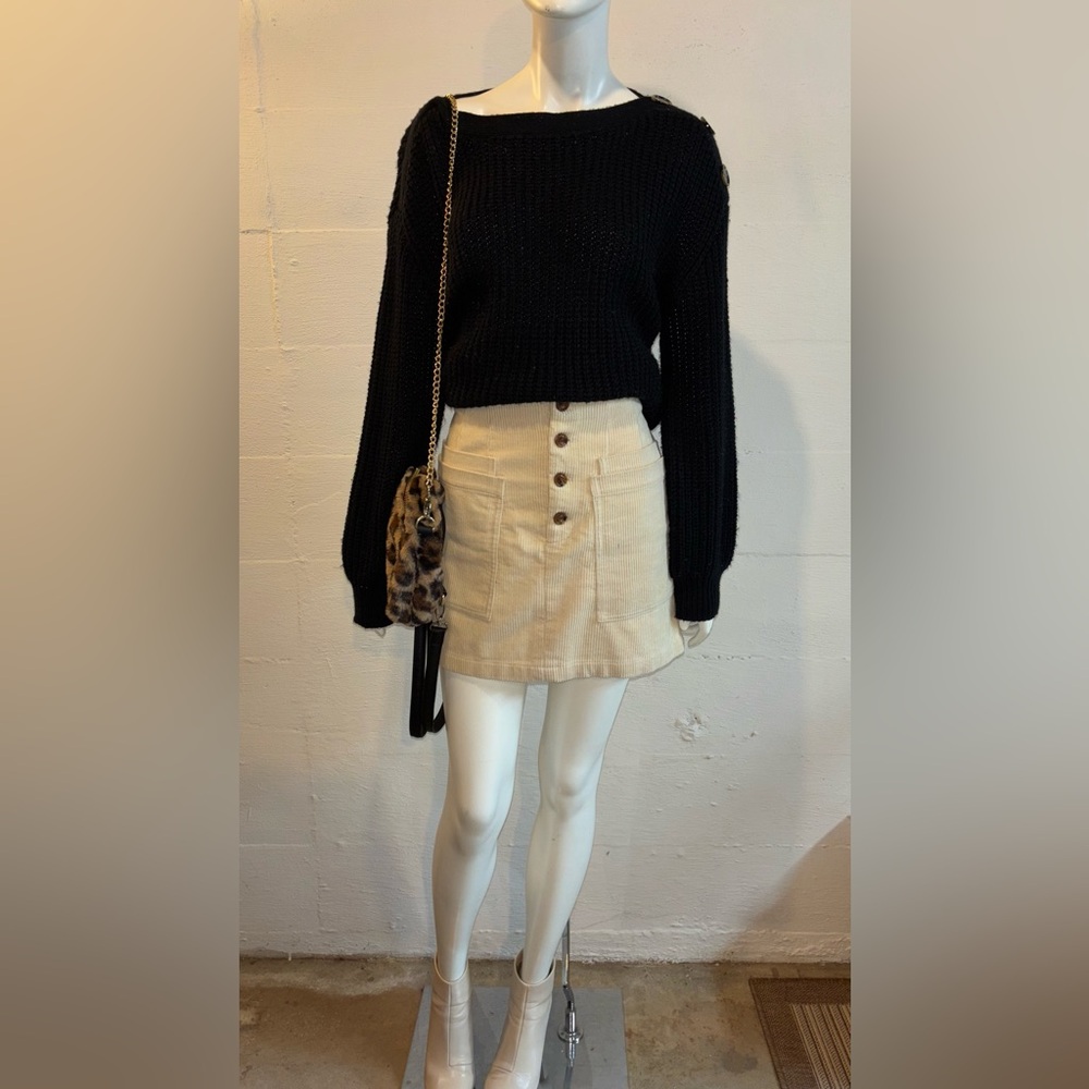 Black sweater with button details
